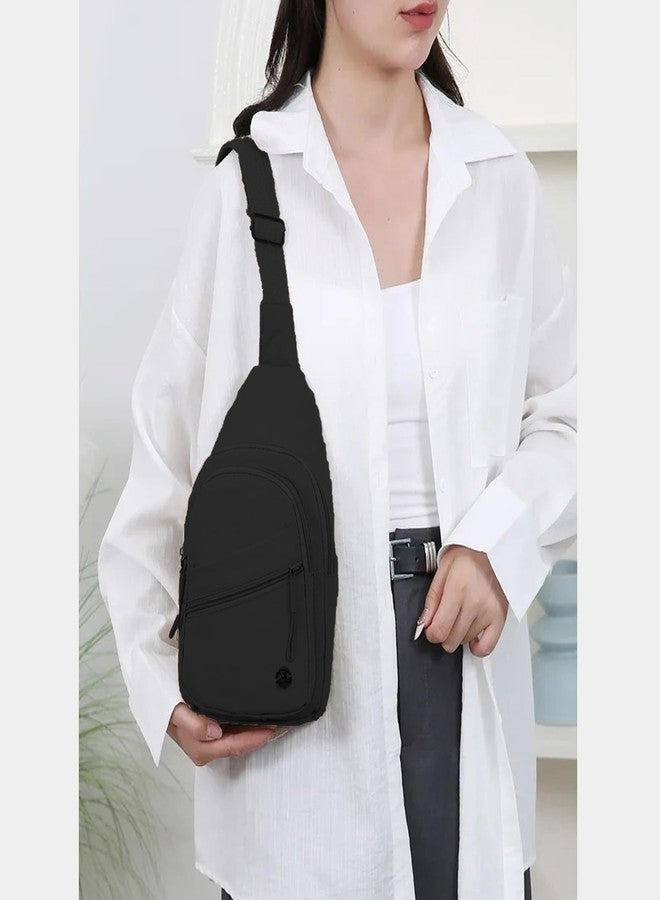 ZOLYPY Nylon Crossbody Sling Bag for Men & Women | Lightweight Water-Resistant Travel Shoulder Bag with Multiple Pockets | Adjustable Strap Everyday Carry Bag (Black) - Image 5